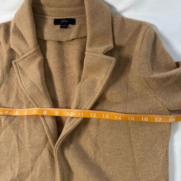J Crew Cotton Blazer Open Front Tan Women Size XXS Pockets Business Casual - Picture 7 of 11